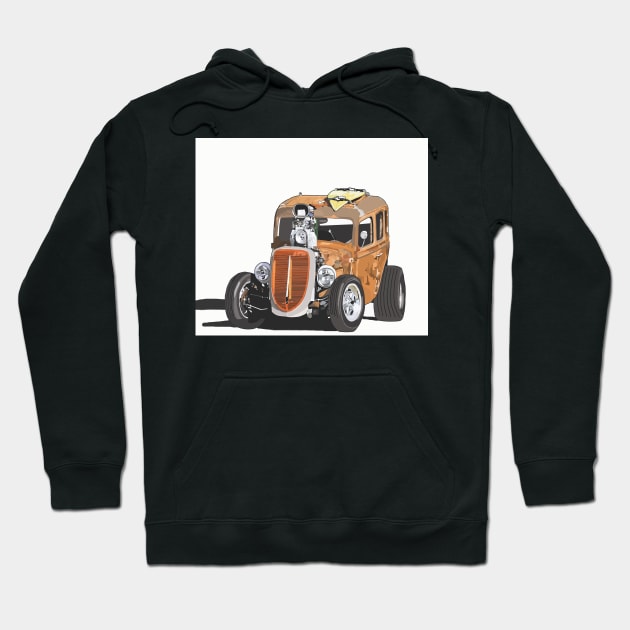 Beach Rat Rod Hoodie by curtskartoons